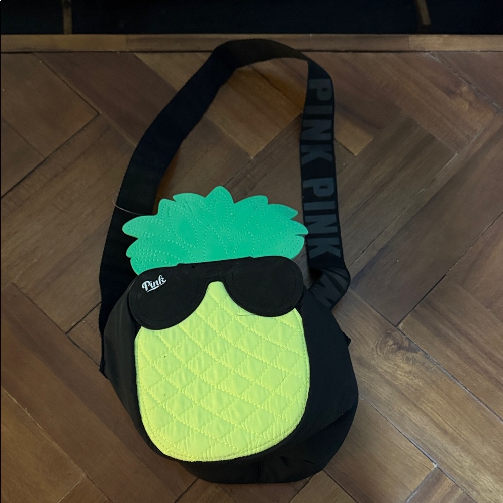 PINK Victoria's Secret Black and Green Pineapple lunch box